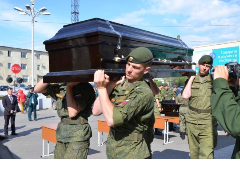 The ceremony of handing over Russian soldier’s remains