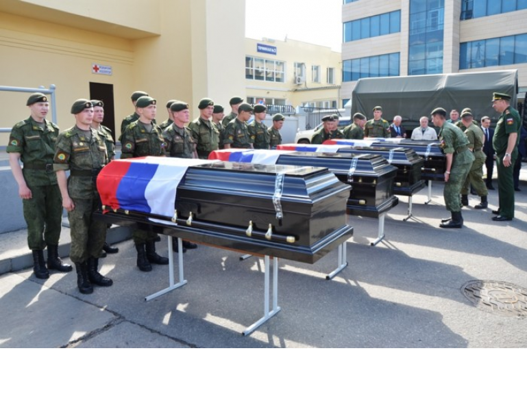 The ceremony of handing over Russian soldier’s remains